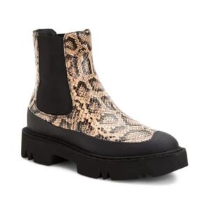 NEW Aquatalia Holly Lug Sole Waterproof Python Embossed Leather Chelsea …